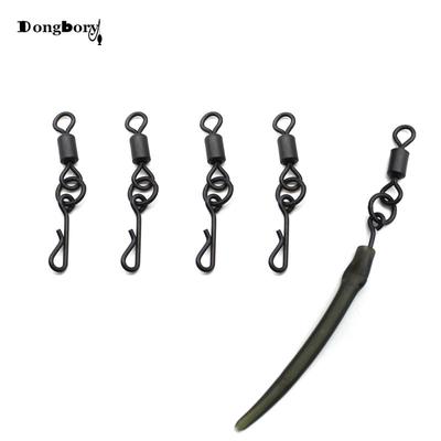 20 Stück Qucik Kwik Change Flexi Ringwirbel UK Größe 8 Kwik Chod Mattschwarz Passform Karpfengewicht Sicherheitsklammern Karpfenangeln End Tackle