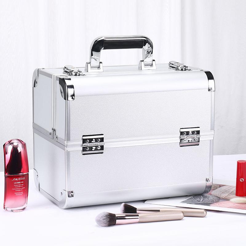 

Makeup Box Professional Storage Bag Makeup Artist with Makeup Box Portable Nail Large-capacity Cosmetic Case Beauty Tool Box срібний