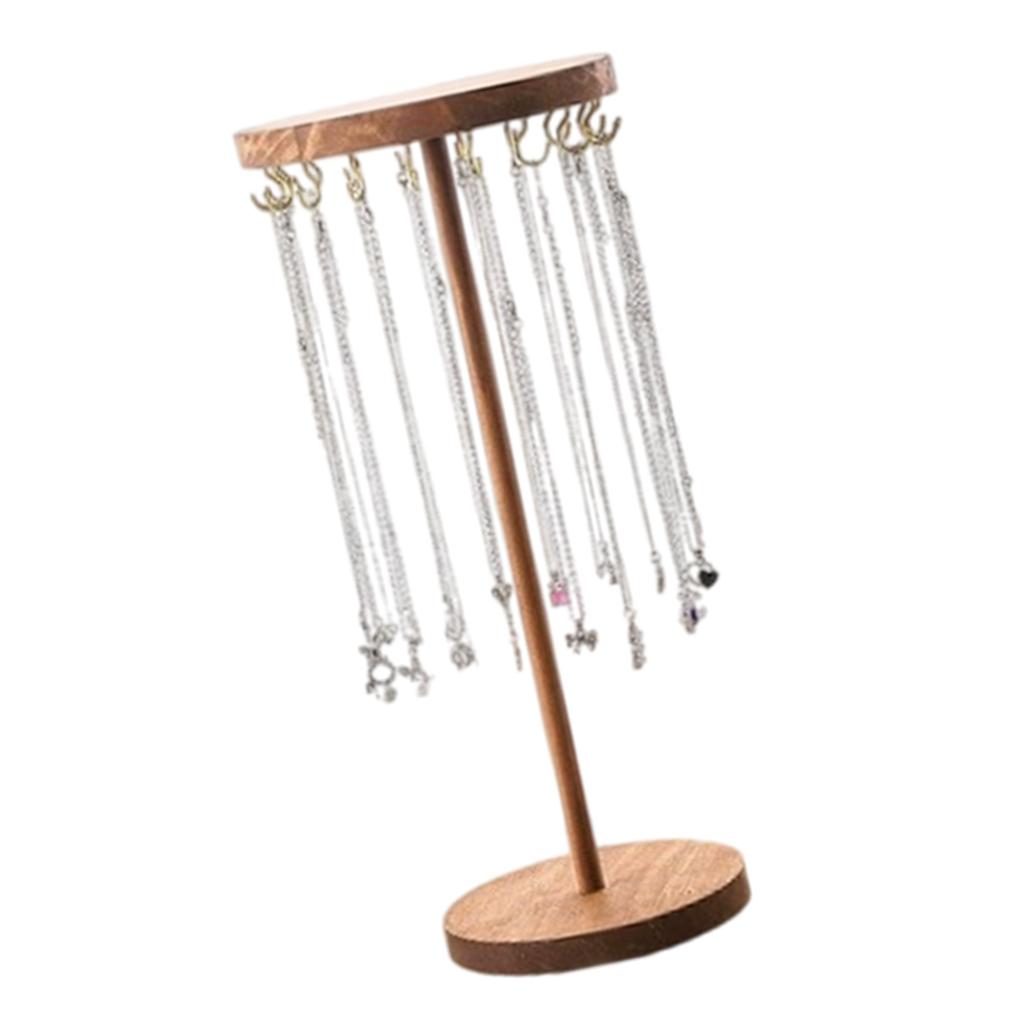 Jewelry Holder Necklace Stand Keychain Stand Wood Texture for Showcasing Necklace Earrings and Bracelet in Stores