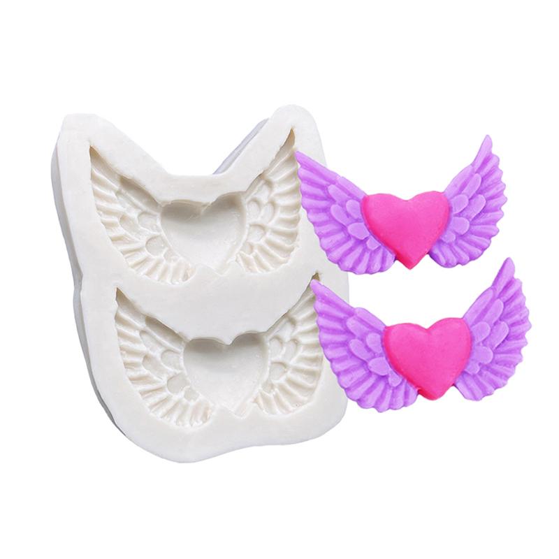 Wings Heart Shape Silicone Mold Sugarcraft Cupcake Baking Mold Fondant Cake Decorating Tools