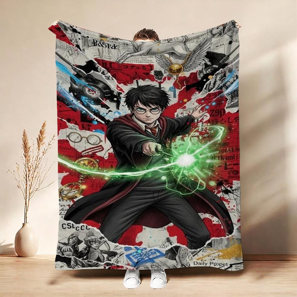 Harry'S Hogwarts Adventure Flannel Blanket Soft Comfortable Fleece Blanket For Living Room Sofa Nap Home Decor Memorial Gift