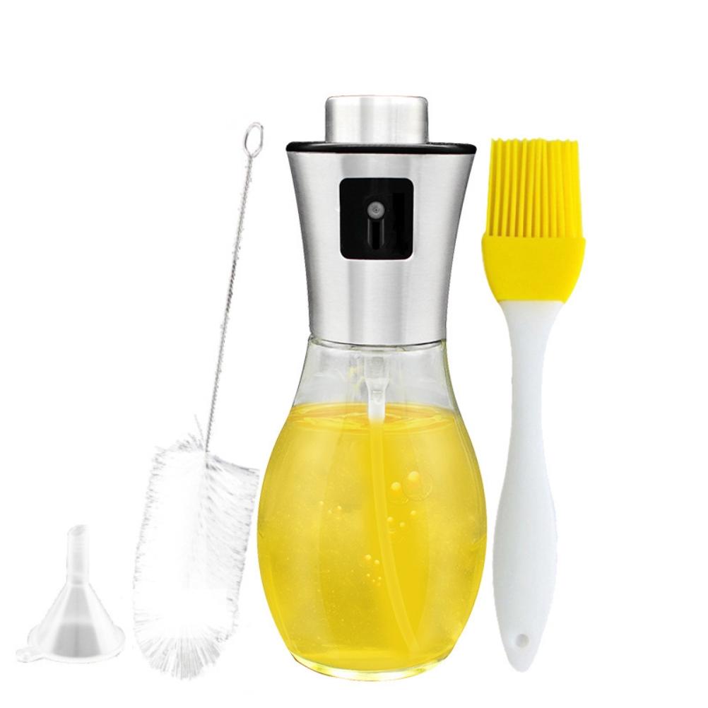 200ML Oil Sprayer Dispenser Oil Spray Bottle Portable Grilling Olive Oil Glass Bottle for Kitchen Cooking Salad Bread