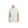 Life Men's Woven Military Short Sleeve Button-Down Shirt Light Silver DX3341-034