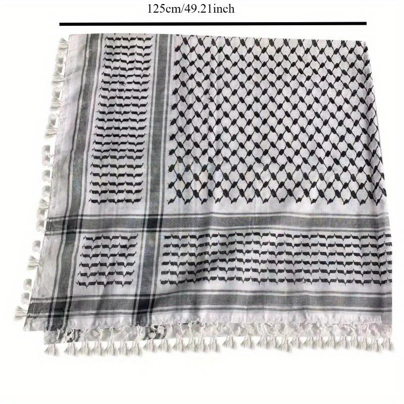 Arab Keffiyeh Scarf Cotton Winter Shawl Neck Warmer Cover Head Wrap Windproof Tactical Camping Scarf Men Women
