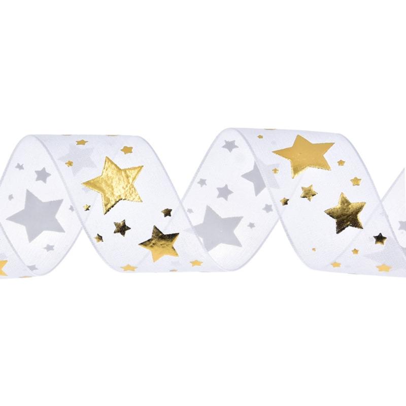 Ribbon Printing Stars Ribbon For Christmas Wedding Decoration Cake Ribbon Gift Wrapping DIY Sewing Handmand Art Craft