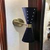 Pair Mid-Century Modern Atomic Wall Sconce Dual Cone Bow Tie Plug-In Lamp Retro Lighting Fixture for Home Decor