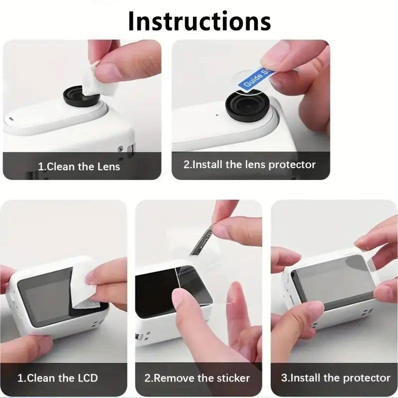 2-in-1/4-in-1 Screen  Lens Tempered Glass Film for Insta360 GO 3S/GO 3 - Scratch-resistant Wear-resistant HD Clear Film