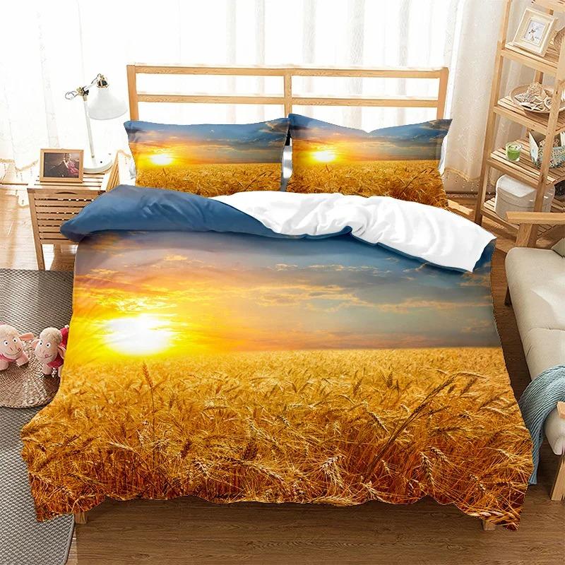 Japanese Duvet Cover Branch of A Flourishing Sakura Tree Flowers Cherry Blossoms Spring Art Polyester Bedding Set Full/King Size