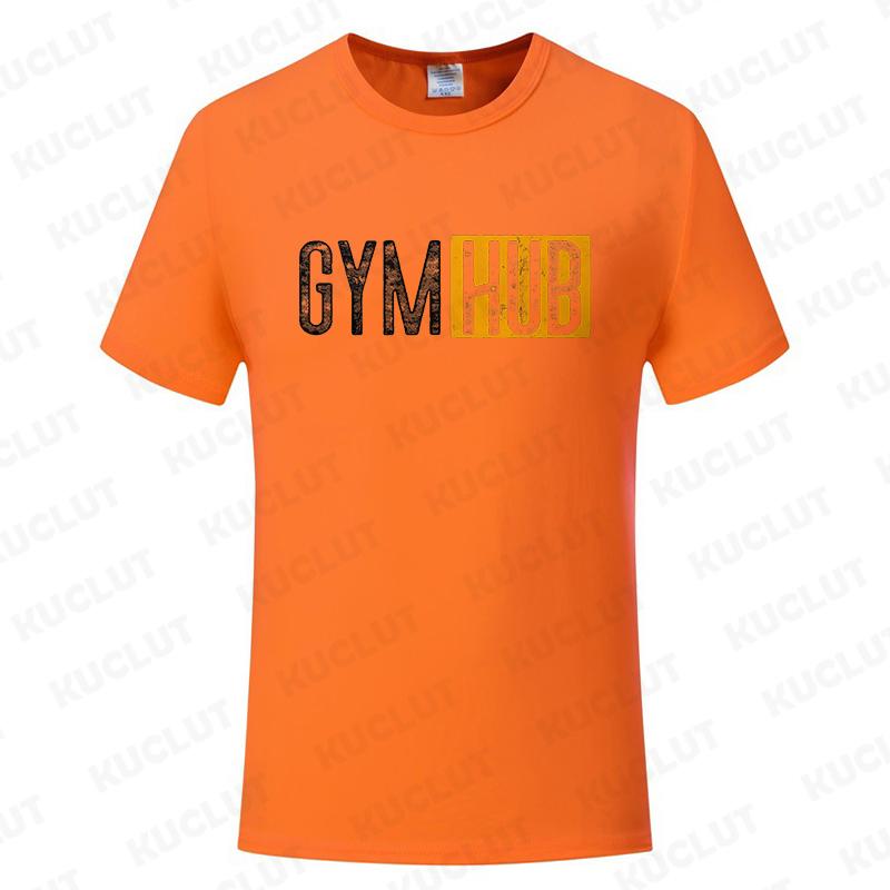 Gym Hub Print Men's T-Shirt Oversize Funny Graphic Tees for Men Summer Tops T Shirt for Men Clothing Fashion T Shirt Casual Tee