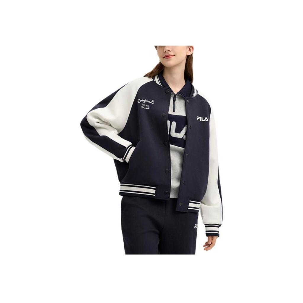 New FILA ORIGINALE Baseball Jacket Women's Secret Mirror Blue F11W519505FDB