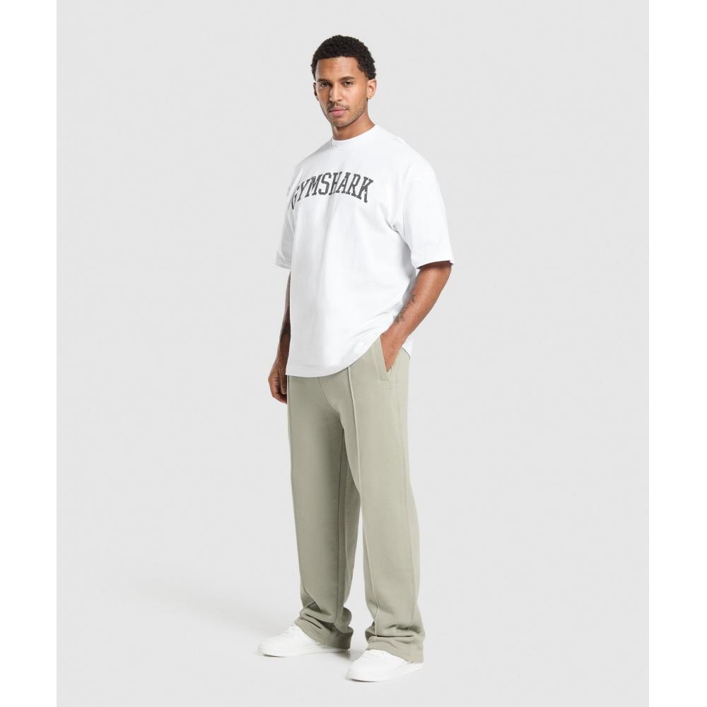 Gymshark Wide Leg Pants Chalk Green A1b9n Ech9