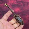 Rainbow Calsilica Gemstone Pendant Guitar Pendant Copper Wire Wrapped Jewelry