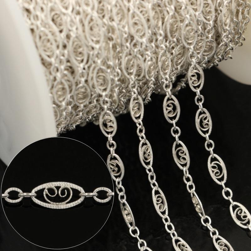 Vintage Eye Patterned Hollowed Link Chain 14K Gold Filled Necklace Bracelet Jewelry Making Findings 14K Gold Filled&3.8x7.7mm