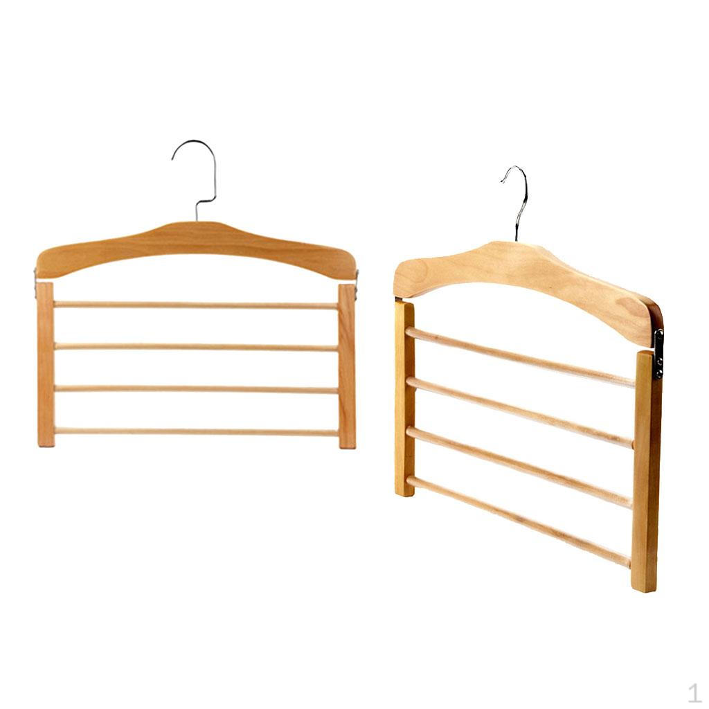 

2 шт. Деревянная вешалка для брюк Органайзер для хранения в шкафу Светло-коричневый