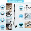 Electric Rechargeable Spin Scrubber with 9 Replaceable Heads Adjustable Extension Rod and Gloves for Cleaning
