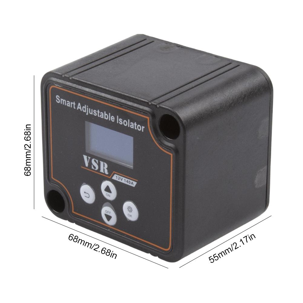 12V 140A Dual Battery Smart Isolator Voltage Setting Digital Voltage Sensitive Relay VSR for RV Marine Car Vehicle Truck Caravan