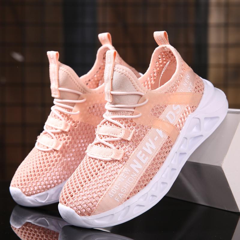 Kinder Einzelnetzschuhe Atmungsaktives Netz Frühling und Herbst Ausgehöhlt Große Kinder Netz Sommer Jungen und Mädchen Schuhe 26-39
