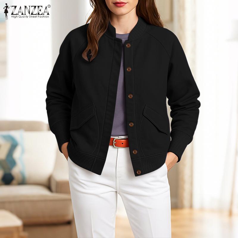 ZANZEA Womens Casual Long Sleeve Autumn Thin Cardigan Outwear