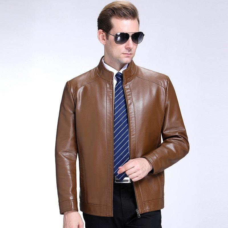 Autumn and Winter Genuine Leather Jackets for Men, Velvet Warm Sheepskin Jackets for Men, Casual Leather Jackets for Men