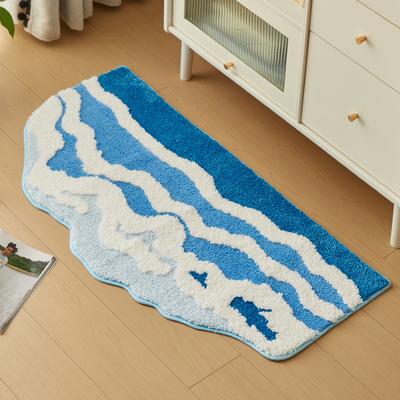 Soft Tufting Scenic Bathroom Mat Ocean Wave Bedroom Carpet Anti-slip Rug Doormat Foot Dry Tidy Pad Aesthetic Home Room Decor
