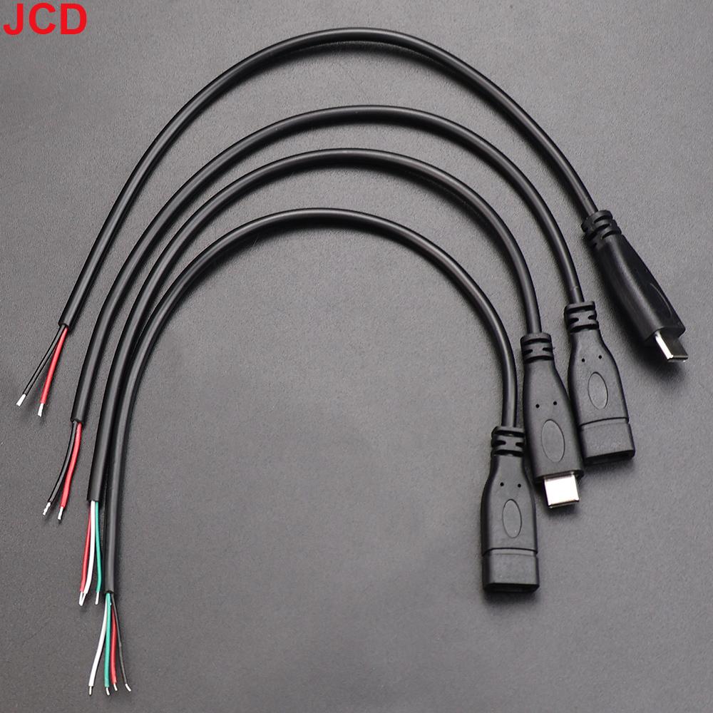 5pcs 2Pin 4Pin Micro USB / Type C Charger Connector USB 2.0 Type A Male Female Power Supply Extension Cable Wire DIY Data Line