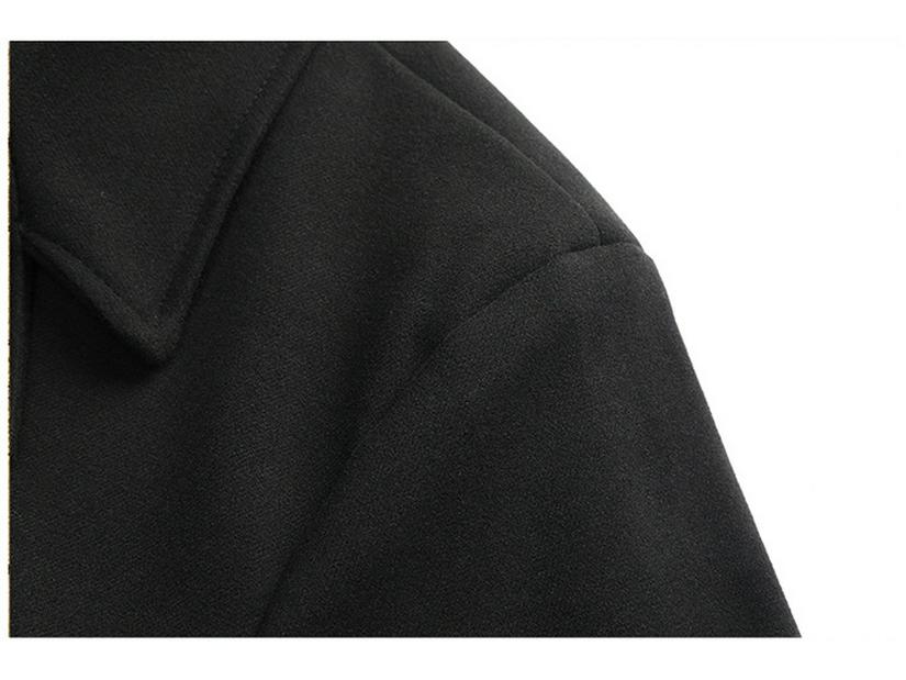 Herren-Doppelreihiger Trenchcoat Herbst/Winter 2025 - Mittellang, Gepolsterte Schultern, Über-das-Knie-Stil