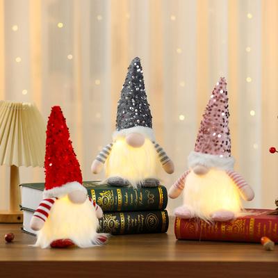 San Valentino Grande Paillettes Glow con Luci Figura Natale Glow Ornamento Bambola Senza Faccia