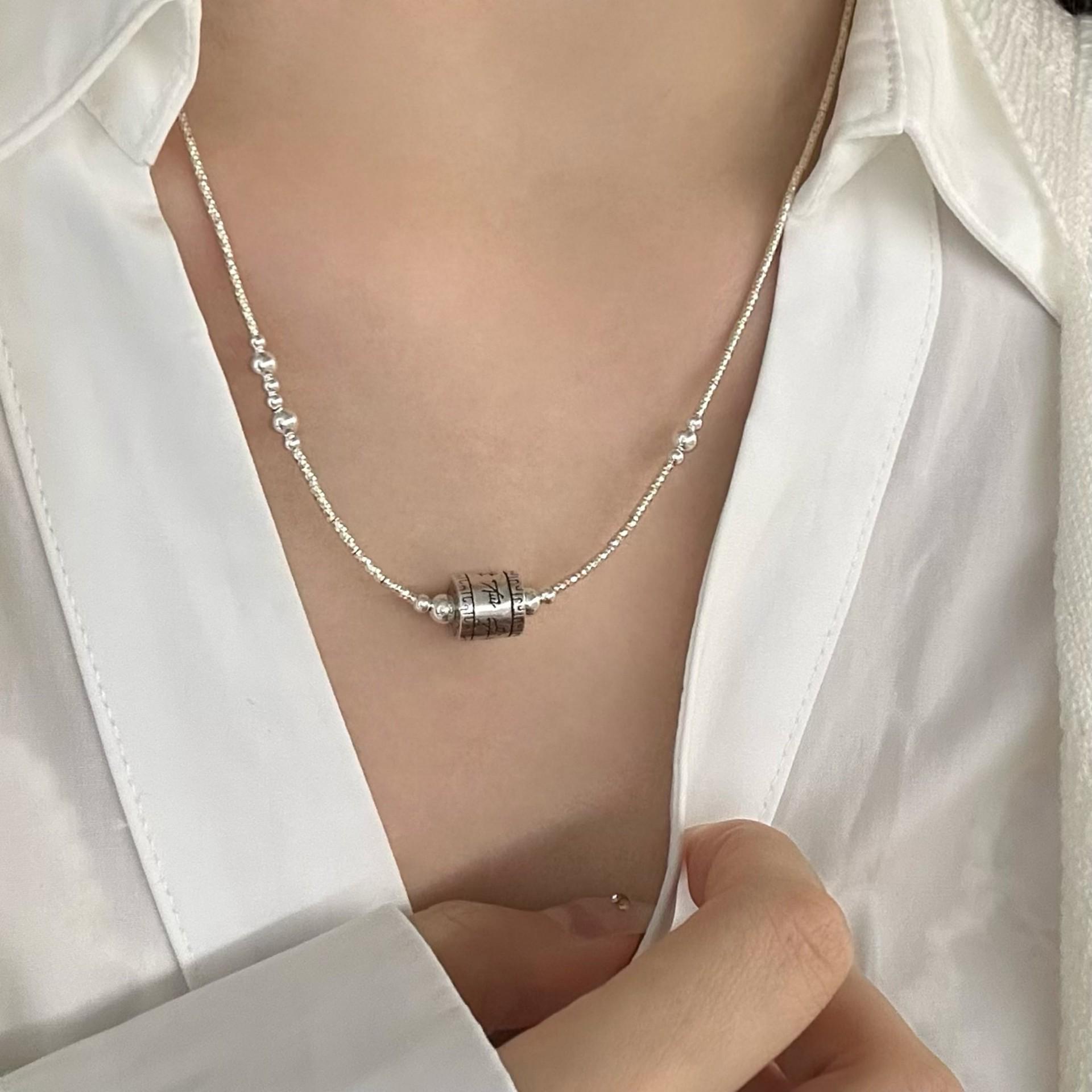 S925 Sterling Silver Chinese Style Luxury Collarbone Necklace - High-End, Simple, Versatile Design