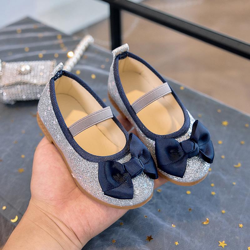Girls' Princess Shoes Elsa Sequin Baby Single Leather Shoes Children's Performance Dance Little Girl's Spring and Autumn Shoes
