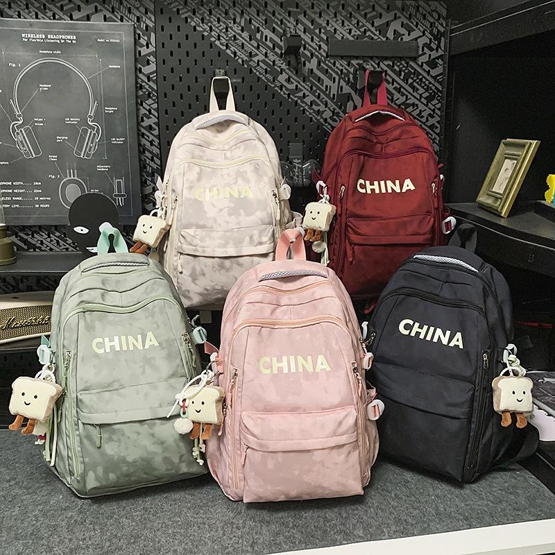 Student Class Computer Bag Women Large Capacity Travel Backpack Men Letter Backpack