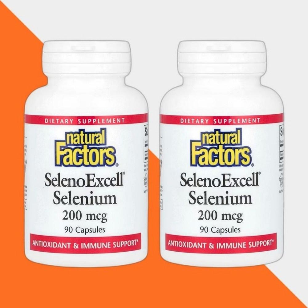 SelenoExcell Natural Factors Selenium 200mcg Capsules 90 Tablets 2 pcs