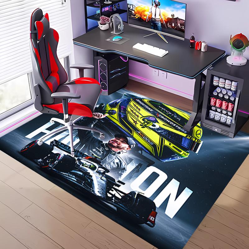 racing 44 l-lewis h-hamilton -Themed Entrance Mat,Non-Slip Mat Area Rug,Room Decor,Outdoor Decor,Kitchen Rug,Doormat - Machine Washable,Easy to Clean