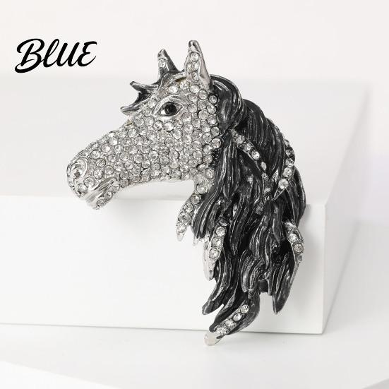 Horse Theme Gift Head Brooch Sparkling Alloy Animal Lapel Pin