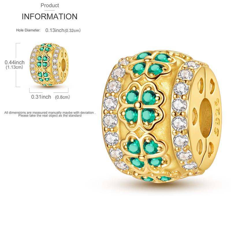 Cat Butterfly Daisy CZ Pave Clip Charm Bead Components Positioning Buckle Copper Metal Silicone Spacer Bead Components Compatible With Authentic