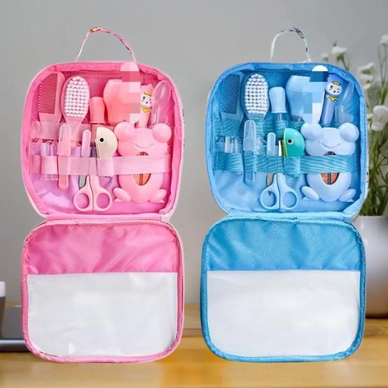 Baby Care Kit Baby Nail Clippers Nasal Aspirator Nose Cleaning Tool Safety Comb Brush 10-Piece Set Specially Designed for Bags