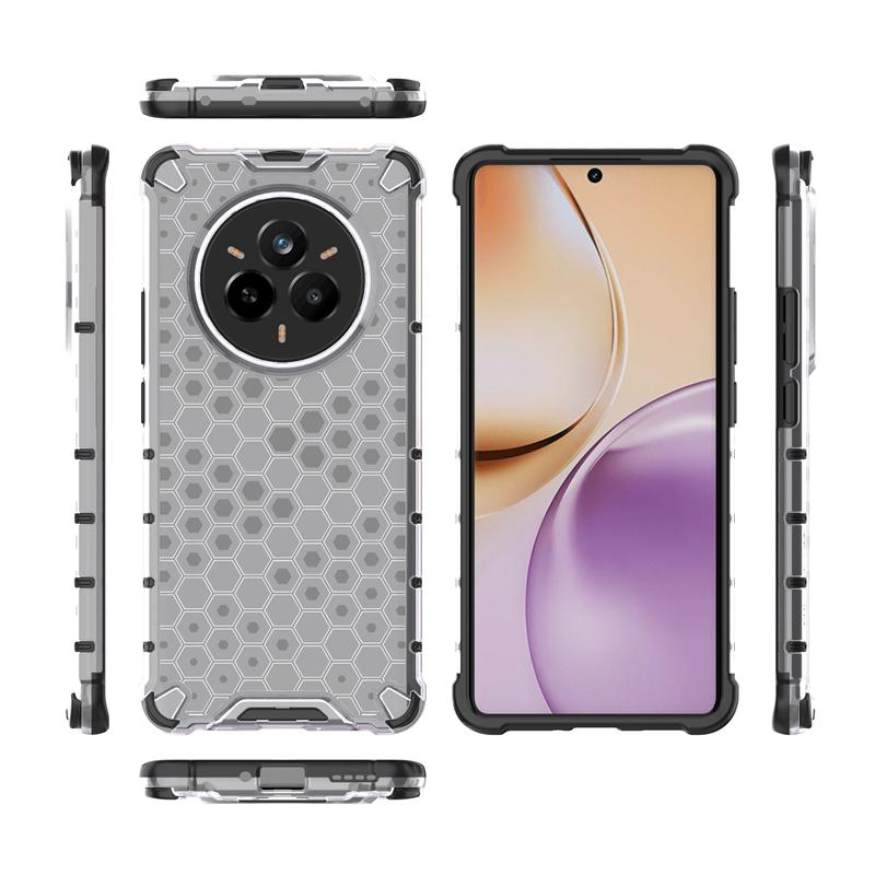 Shockproof Transparent Case For Realme 14 Pro Honeycomb Armor PC Phone Case For Realme 14 Pro Case Cover For Realme 14 Pro Plus