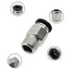 Straight Pneumatic Push-On Quick Connect Fitting M5 Male X 4mm Tube OD Silver, 1 Piece