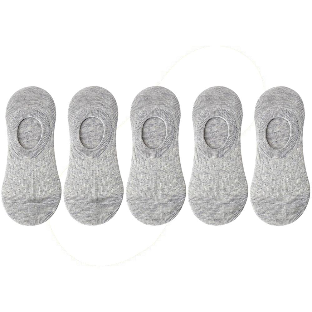 10 Pieces 5 Pairs Women Sock Slippers Set Solid Color Invisible Boat Socks Breathable Non-slip Silicone No Show Short Ankle Sock