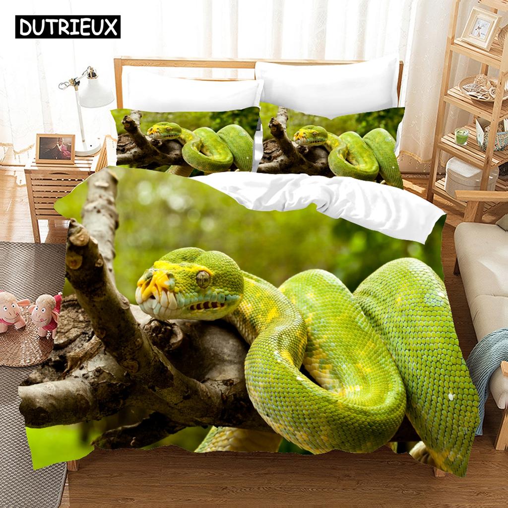 3D Schlangenmuster Bettwäsche-Set mit Kissenbezug Einzelbett Doppelbett Queen Size King Size Weiche Bettwäsche Bettwäsche-Sets