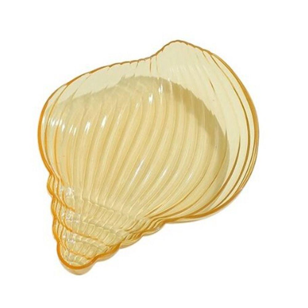 

Прозрачная тарелка для плевания ракушек в морском стиле, пластиковая тарелка для закусок, обеденный стол Yellow-Conch