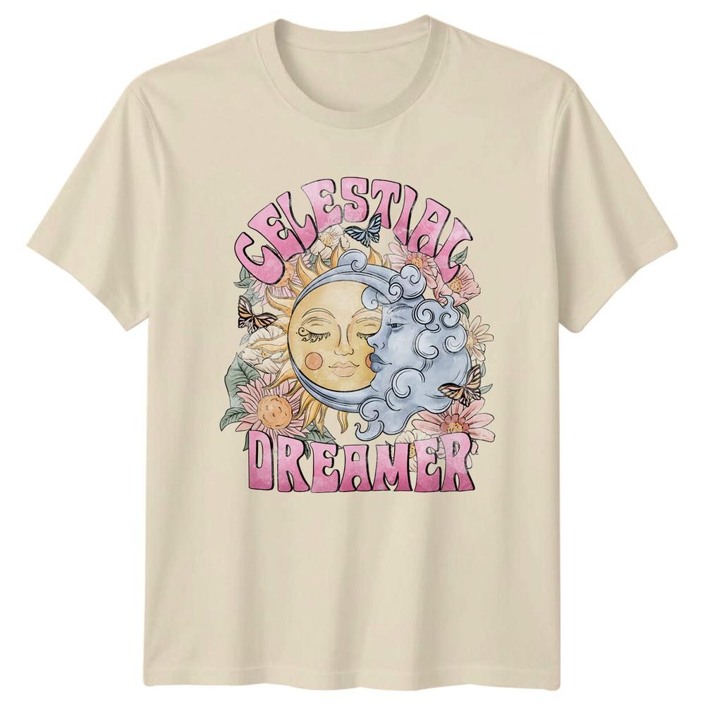 

Celestial Dreamer Sun Moon TShirt Magic Witchy Boho Style Unisex T-Shirt S