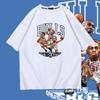 Bulls Big Three Basketball Star Training Short-sleeved T-shirt Men's and Women's Trendy Sports Loose Half-sleeved Top