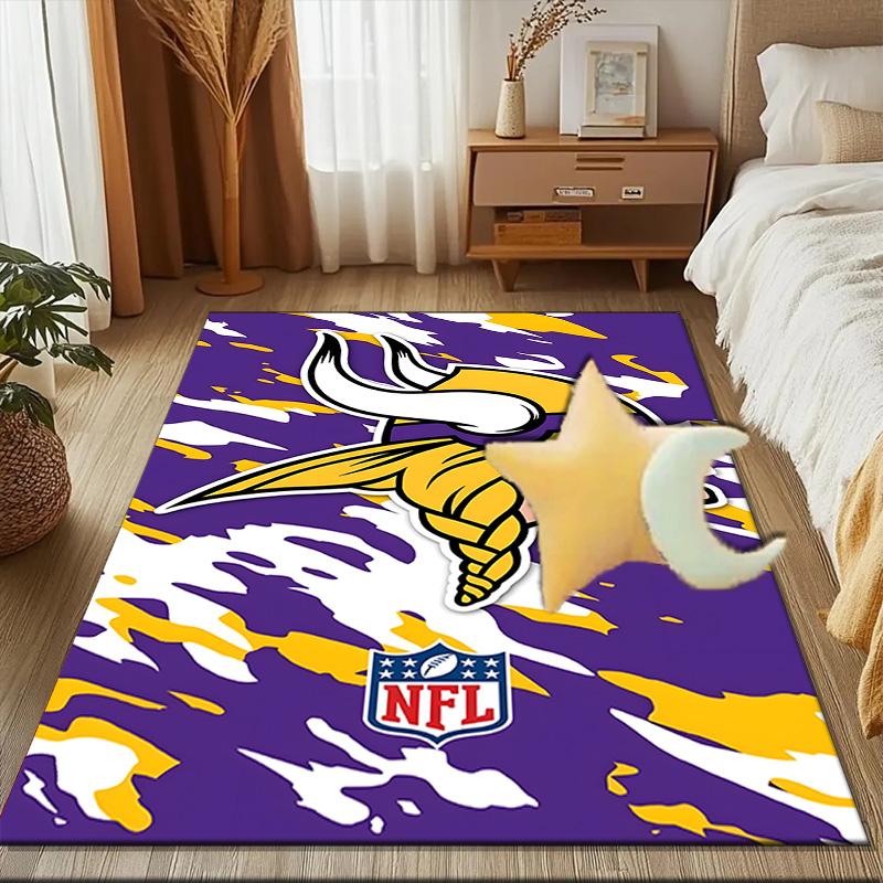 Vikings Team Spirit Rug Game Carpet, Floor Mat for Bedroom Living Room Entryway Rug, Home Decor Idea Gift for Christmas Birthday