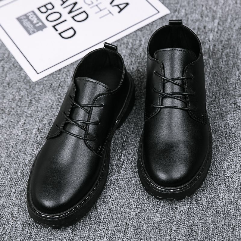 Animal Print Round Toe Business Black Moccasin Man Casual Shoe Soft Thick Sole Dress Shoes Leather Men Platform Formal Brogue Pu