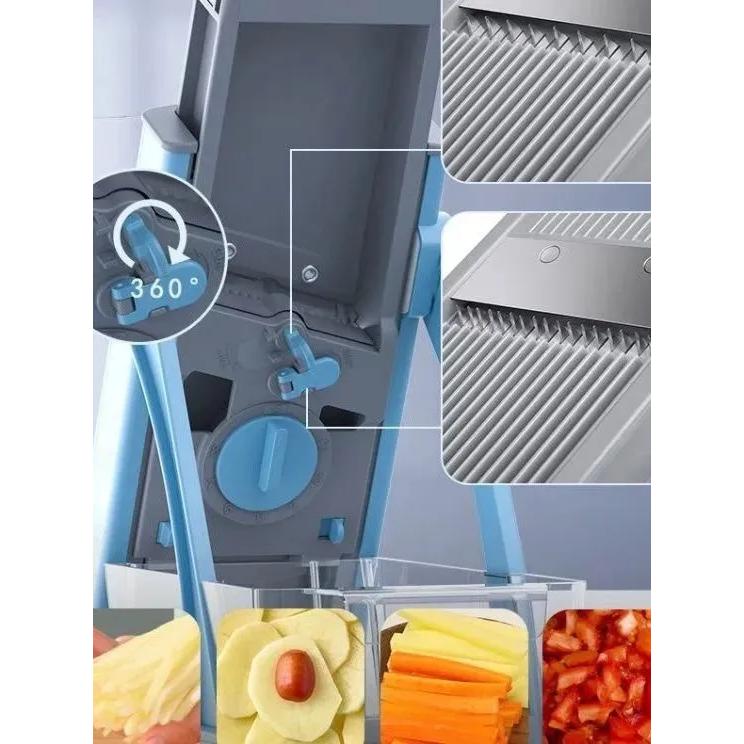 Trancheur manuel multifonctionnel pour légumes avec récipient / Trancheur manuel pour légumes / Glissière
