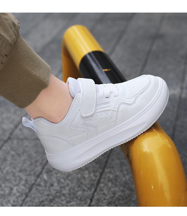 Boys' 2024 White Breathable Campus Sneakers - Casual Autumn Sports Shoes for Kids