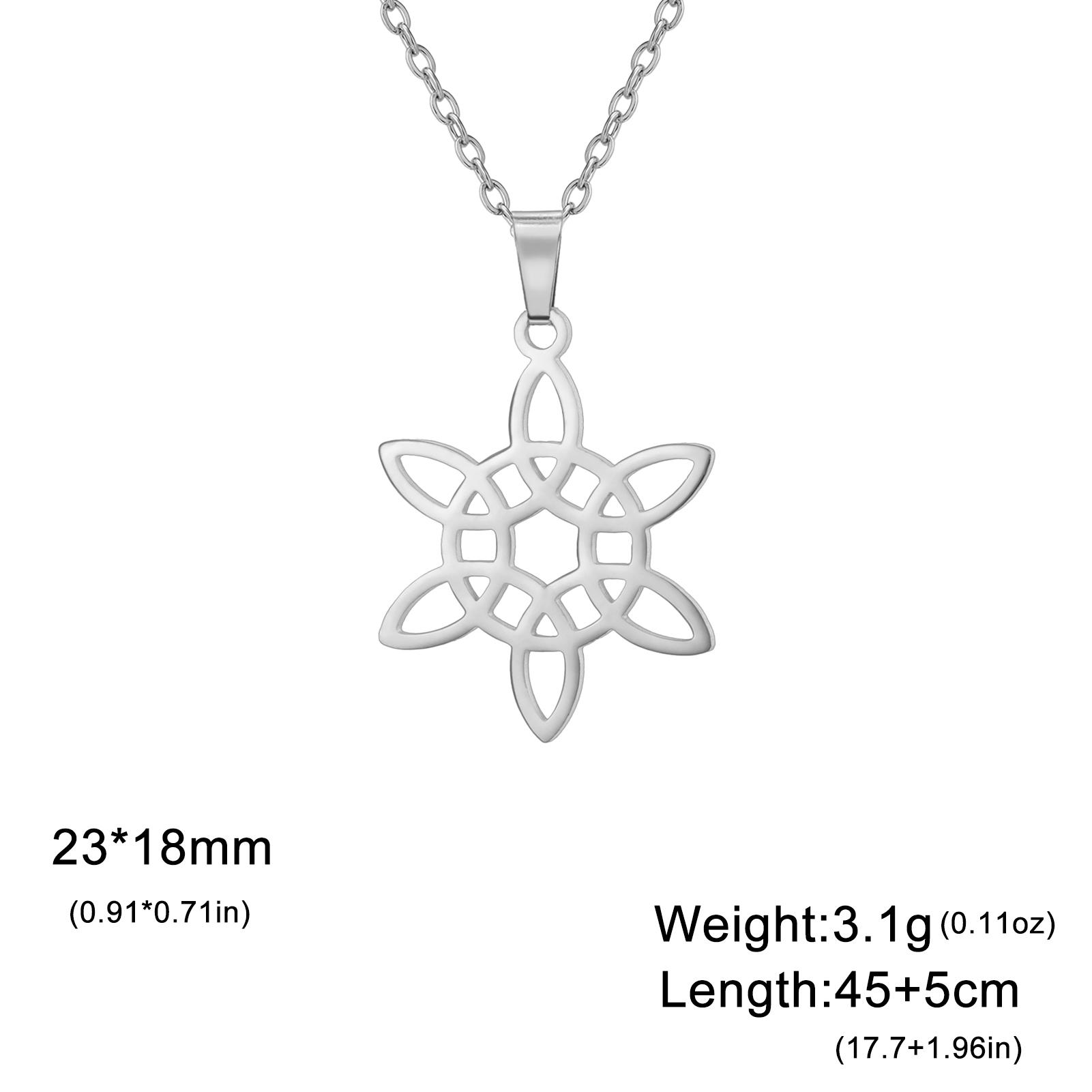 

Teamer Geometric Flower Necklace Stainless Steel Jewelry Woman Glod Silver Color Lucky Accessories No Rust Fashion Party Gift Ne
