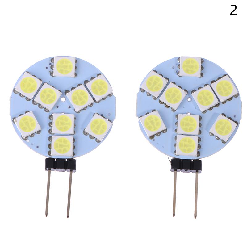 2 stk LED-lampepære G4 Rund spotlightpære 180 grader DC12V 5050 SMD 1W 1,5W 2W Varmt Kaldt Hvitt Lys Erstatt Halogenlampe
