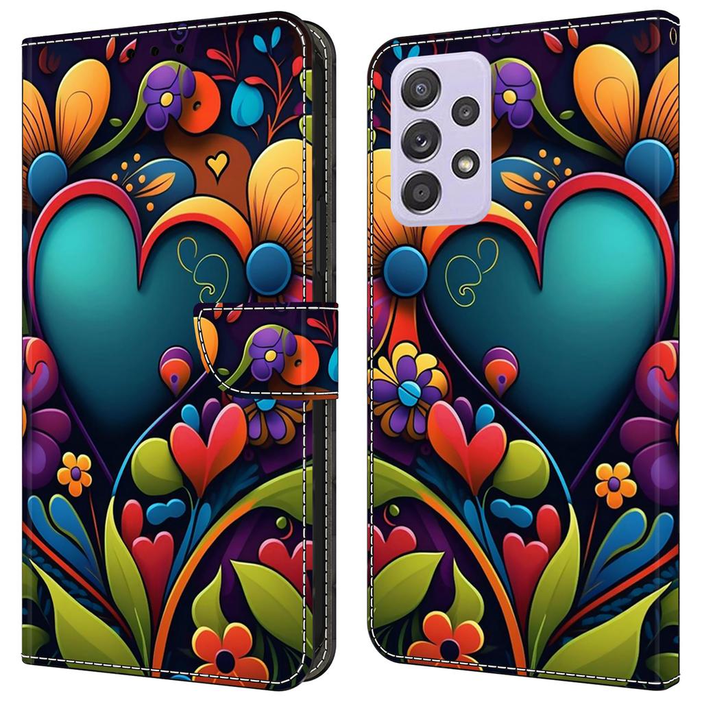 Pro Samsung Galaxy A52 4G/5G/A52s 5G Pouzdro Vzorový tisk Vyklápěcí Folio Kožený Kryt na Telefon