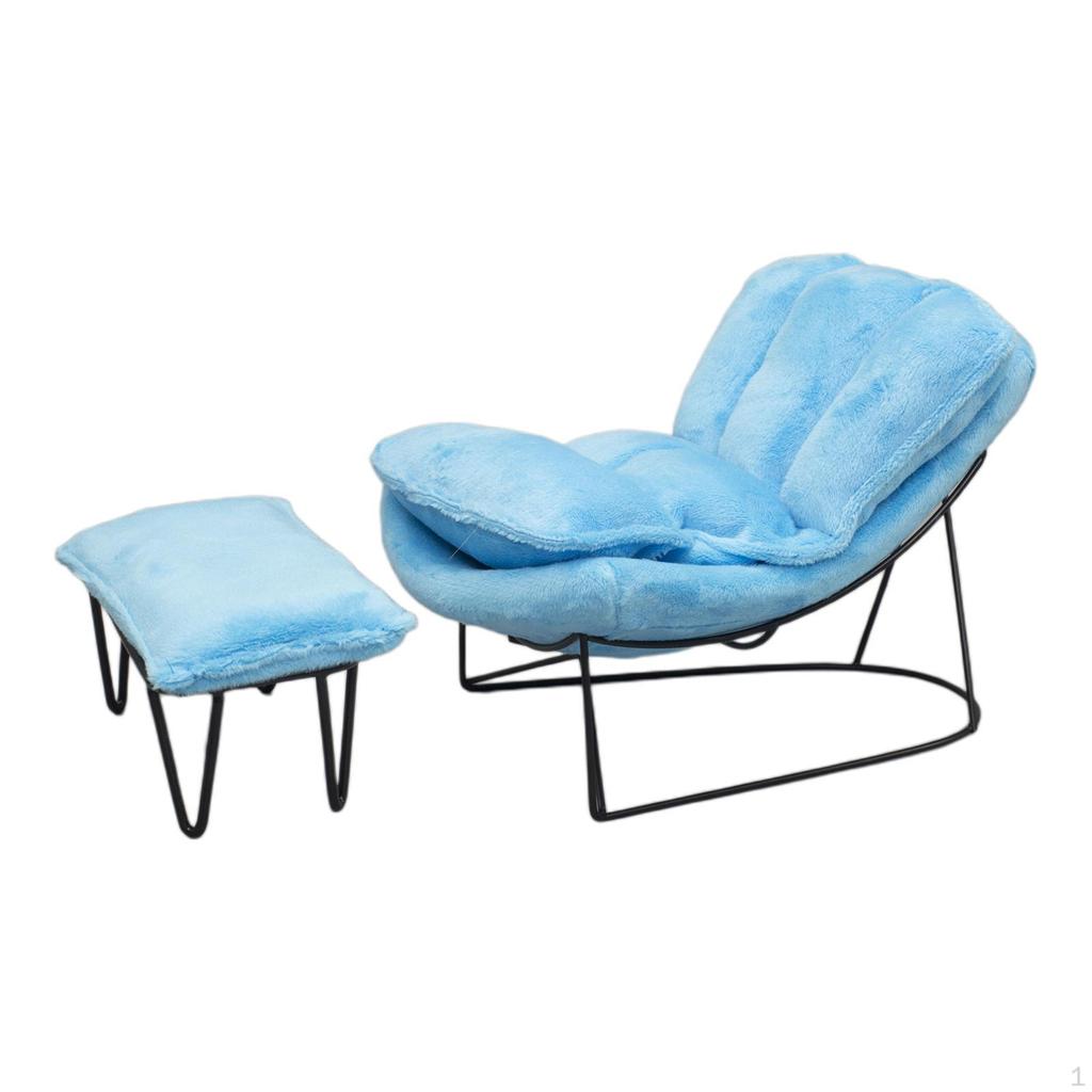 1/6 Scale Rocking Chair Mini Chaise Longue Accessories Adults Gifts Soft Fabric Decorative Single